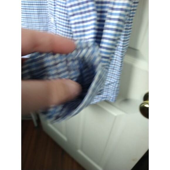 Ralph Lauren Men's M Shirt Blue Checked Long Sleeve Collared Button Front Button - Picture 7 of 9
